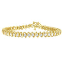 14K Yellow Gold Round Cut Diamond Spiral Link Bracelet (3.00 cttw, H-I Color, SI2-I1 Clarity)-4