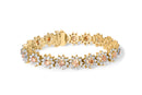 14K Yellow Gold 8.00 Cttw Champagne Diamond Floral Cluster Halo Link Bracelet (H-I Color, I1-I2 Clarity)-5