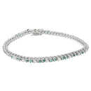 14K White Gold 4 5/8 Cttw Alternating White and Blue Diamond Martini Set Tennis Bracelet (H-I Color, I1-I2 Clarity) - 7" Inches-4
