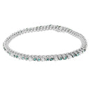 14K White Gold 4 5/8 Cttw Alternating White and Blue Diamond Martini Set Tennis Bracelet (H-I Color, I1-I2 Clarity) - 7" Inches-5