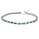 14K White Gold Round-Cut white and Blue Diamond Fashion Bracelet (3.70 cttw, H-I Color, SI1-SI2 Clarity)-6