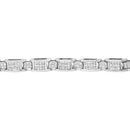 14K White Gold 5.0 Cttw Princess Cut Diamond Invisible Set Alternating Size D Shaped Links Tennis Bracelet (H-I Color, SI2-I1 Clarity) - 7â€-8