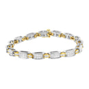 14K Two-Tone Gold Princess and Baguette-Cut Diamond Link Bracelet (3.00 cttw, H-I Color, SI1-SI2 Clarity)-6