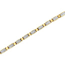 14K Yellow Gold 2 1/2 Cttw Princess-Cut Diamond Link Tennis Bracelet (H-I Color, SI2-I1 Clarity) - 7.25"-7