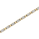 14K Yellow Gold 2 1/2 Cttw Princess-Cut Diamond Link Tennis Bracelet (H-I Color, SI2-I1 Clarity) - 7.25"-8