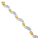 Original Classics 10K Two-Tone Gold Baguette Cut Diamond Spiral Bracelet (2.00 cttw, H-I Color, I1-I2 Clarity)-6