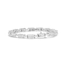 14K White Gold 2.0 Cttw Princess Cut Invisible Set Diamond Rectangular Link Bracelet (I-J Color, I1-I2 Clarity) - 7.25"-7
