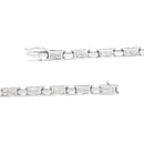 14K White Gold 2.0 Cttw Princess Cut Invisible Set Diamond Rectangular Link Bracelet (I-J Color, I1-I2 Clarity) - 7.25"-8
