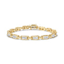 10K Yellow Gold 2.0 Cttw Invisible-Set Princess Cut Diamond Rectangular Link Bracelet (I-J Color, SI2-I1 Clarity) - 7"-6