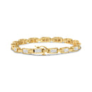 10K Yellow Gold 2.0 Cttw Invisible-Set Princess Cut Diamond Rectangular Link Bracelet (I-J Color, SI2-I1 Clarity) - 7"-7