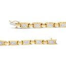10K Yellow Gold 2.0 Cttw Invisible-Set Princess Cut Diamond Rectangular Link Bracelet (I-J Color, SI2-I1 Clarity) - 7"-8