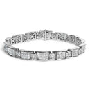 18K White Gold 5.0 Carat Princess Diamond Buckle Link Bracelet-1