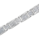 18K White Gold 5.0 Carat Princess Diamond Buckle Link Bracelet-4