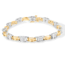 14K Two-Tone Gold 1.00 Cttw Princess-Cut Diamond Chain Link 7" Bracelet (H-I Color, SI1-SI2 Clarity)-6
