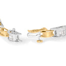 14K Two-Tone Gold 1.00 Cttw Princess-Cut Diamond Chain Link 7" Bracelet (H-I Color, SI1-SI2 Clarity)-7