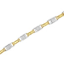 14K Two-Tone Gold 1.00 Cttw Princess-Cut Diamond Chain Link 7" Bracelet (H-I Color, SI1-SI2 Clarity)-9