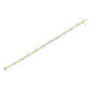 14K Two-Tone Gold 1.00 Cttw Princess-Cut Diamond Chain Link 7" Bracelet (H-I Color, SI1-SI2 Clarity)-10