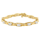 14K Yellow Gold Princess Cut Diamond Chain Link Bracelet (1.00 cttw, H-I Color, SI1-SI2 Clarity)-4