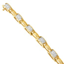 14K Yellow Gold Princess Cut Diamond Chain Link Bracelet (1.00 cttw, H-I Color, SI1-SI2 Clarity)-5