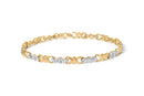 10k Yellow Gold 1/3 Cttw Diamond 3 Stone and X-Link Bracelet (I-J Color, I1-I2 Clarity) - 7.50" Inches-5