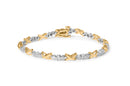 10K Two-Tone Gold 1/2 Cttw Diamond Alternating 3 Stone and X-Link 7" Bracelet (I-J Color, I2-I3 Clarity)-5