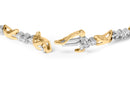 10K Two-Tone Gold 1/2 Cttw Diamond Alternating 3 Stone and X-Link 7" Bracelet (I-J Color, I2-I3 Clarity)-6