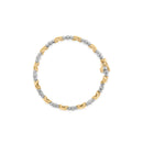 10K Two-Tone Gold 1/2 Cttw Diamond Alternating 3 Stone and X-Link 7" Bracelet (I-J Color, I2-I3 Clarity)-7