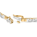 10k Yellow Gold 1.00 Cttw Baguette-Cut Channel Diamond Link Bracelet-1