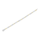14K Yellow and White Gold 2.0 Cttw Princess Cut Diamond Tapered and Equal Sign Link Bracelet (G-H Color, SI1-SI2 Clarity) - 7"-10