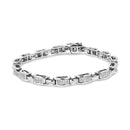 14K White Gold 2.00 Cttw Invisble-Set Princess Diamond Link Bracelet (I1-I2 Clarity, I-J Color) - 7.25"-11