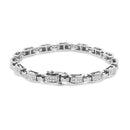 14K White Gold 2.00 Cttw Invisble-Set Princess Diamond Link Bracelet (I1-I2 Clarity, I-J Color) - 7.25"-12