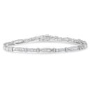 10K White Gold Geometric Pattern Diamond Tennis Bracelet (3 cttw, H-I Color, SI2-I1 Clarity)-5