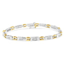 10K Two-Tone Gold Princess Cut Diamond Geo Link Bracelet (1.00 cttw, H-I Color, SI1-SI2 Clarity)-7