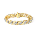 10K Yellow Gold 2.0 Cttw Diamond S-Link Twist Design Link Bracelet-1