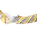10K Yellow Gold 2.0 Cttw Diamond S-Link Twist Design Link Bracelet-2