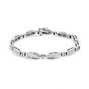 14K White Gold 2.0 Cttw Princess and Round Diamond Bar and Link Bracelet (I-J Color, I1-I2 Clarity) - 7.25" Inches-4