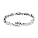 14K White Gold 2.0 Cttw Princess and Round Diamond Bar and Link Bracelet (I-J Color, I1-I2 Clarity) - 7.25" Inches-5