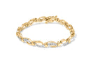 10K Yellow and White Gold 1/2 Cttw Channel Set Diamond Infinity Link 7" Tennis Bracelet (H-I Color, I1-I2 Clarity)-5