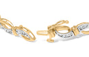 10K Yellow and White Gold 1/2 Cttw Channel Set Diamond Infinity Link 7" Tennis Bracelet (H-I Color, I1-I2 Clarity)-6