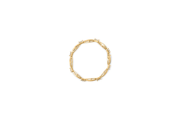 14K Yellow Gold Princess and Baguette Cut Diamond Beaded Bracelet (3.00 cttw, H-I Color, SI1-SI2 Clarity)