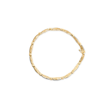 14K Yellow Gold 1.00 Cttw Baguette Diamond Channel Link Bracelet