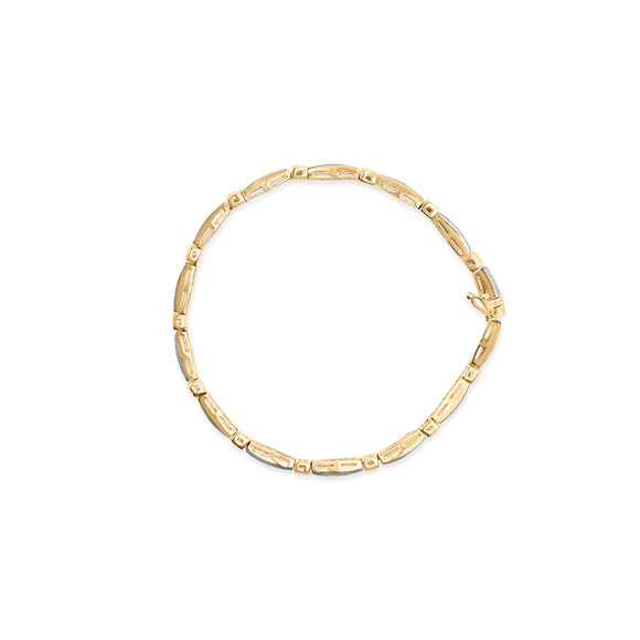 14K Yellow Gold 1.00 Cttw Baguette Diamond Channel Link Bracelet