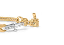 10K Yellow Gold 1.00 Cttw Pave Set Diamond Bar and  X-Link 7" Bracelet (I-J Color, I3 Quality)-6