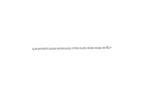 14K White Gold 1.0 Cttw Invisible-Set Princess Diamond Tennis Bracelet (H-I Color, SI1-SI2 Clarity) - 7"