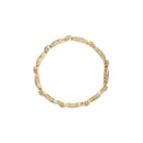 10K Yellow and White Gold 3.00 Cttw Diamond Cluster and Wave Link Bracelet (I-J Color, I1-I2 Clarity) - 7.25"-6