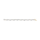 10K Yellow and White Gold 3.00 Cttw Diamond Cluster and Wave Link Bracelet (I-J Color, I1-I2 Clarity) - 7.25"-7