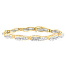 14K Yellow Gold Round and Baguette Cut Winding Love Diamond Bracelet (3.00 cttw, H-I Color, SI1-SI2 Clarity)-4