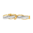 14K Yellow Gold Round and Baguette Cut Winding Love Diamond Bracelet (3.00 cttw, H-I Color, SI1-SI2 Clarity)-5