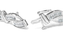 14K White Gold 4.0 Cttw Invisble Set Princess-Cut Diamond Wave Style Link Bracelet (H-I Color, SI2-I1 Clarity) - 7"-6