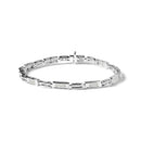 14K White Gold 1.0 Cttw Invisible Set Princess Cut Diamond Alternating Station and Link Tennis Bracelet (I-J Color, I1-I2 Clarity) - Size 7.25" Inches-7